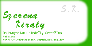szerena kiraly business card